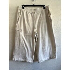 Athleta Woman's Triumph Hybrid Wide Leg Crop Pants White Size 3XL Comfort Lounge